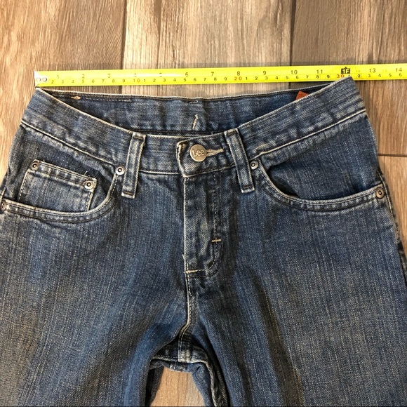 Lee Premium Select Dark Wash W/ Brown Tint Jeans Boys Sz 12 Reg Adjustable Waist - Picture 4 of 11